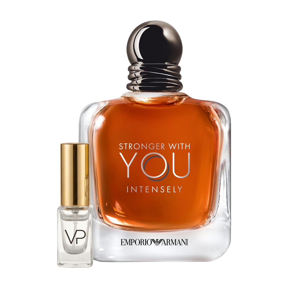 Armani Stronger With You Intensely bottle with a Vial Perfumery 2ml decant