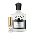 Creed Aventus bottle with a Vial Perfumery 2ml decant
