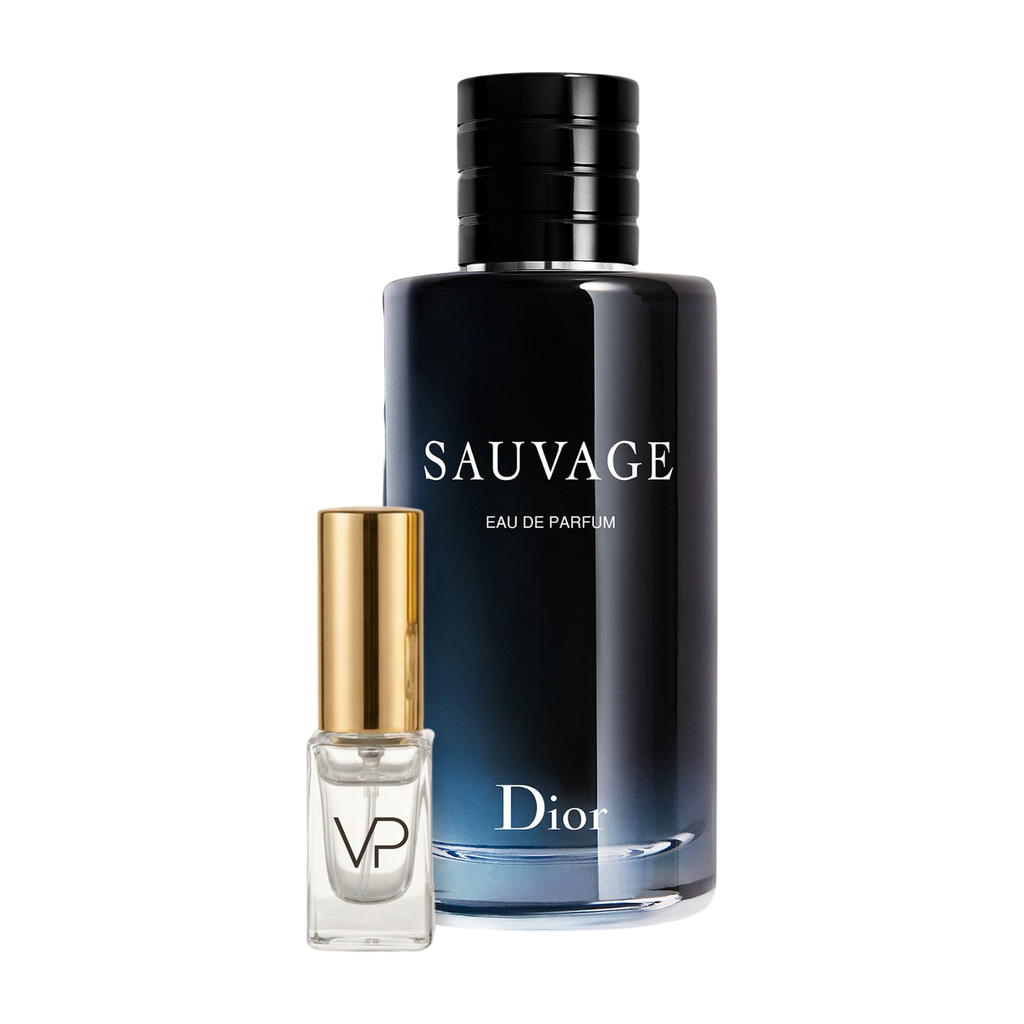Dior Sauvage EDP bottle with a Vial Perfumery 2ml decant