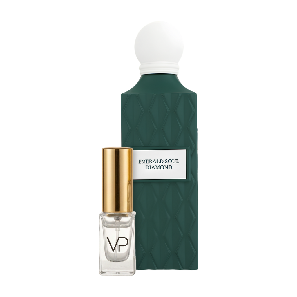 Ibrahim Al Qurashi Emerald Soul Diamond bottle with a Vial Perfumery 2ml decant