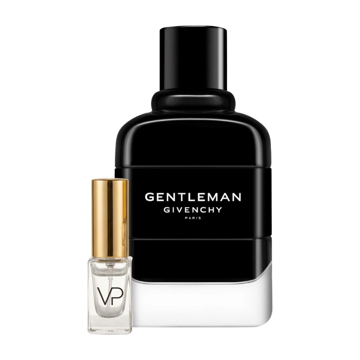 Givenchy Gentleman EDP bottle with a Vial Perfumery 2ml decant