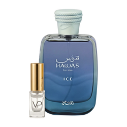 Rasasi Hawas Ice bottle with a Vial Perfumery 2ml decant