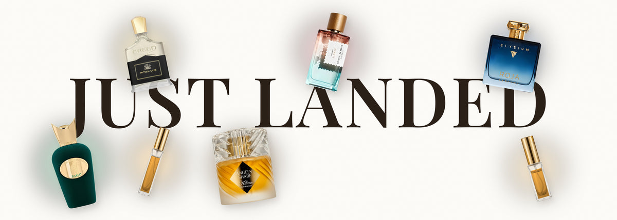 Just landed: new fragrances including Creed Royal Oud, Roja Elysium and Kilian Angels' Share, as decants