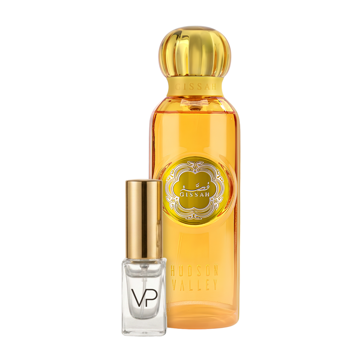 Gissah Hudson Valley bottle with a Vial Perfumery 2ml decant