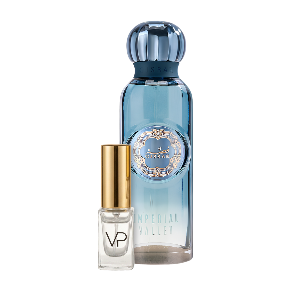Gissah Imperial Valley bottle with a Vial Perfumery 2ml decant
