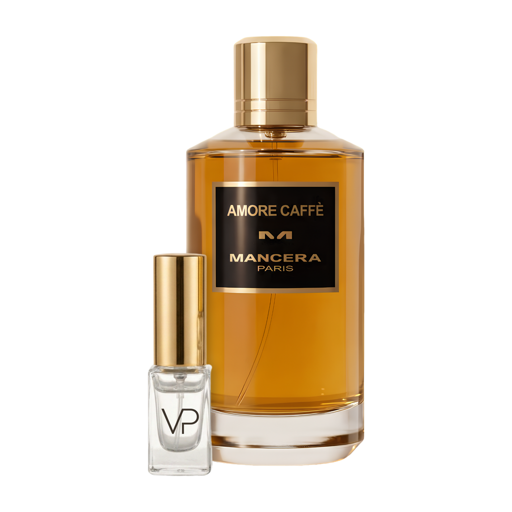 Mancera Amore Caffe bottle with a Vial Perfumery 2ml decant