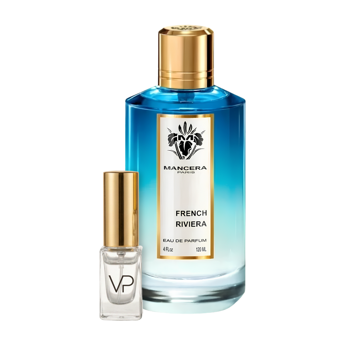 Mancera French Riviera bottle with a Vial Perfumery 2ml decant