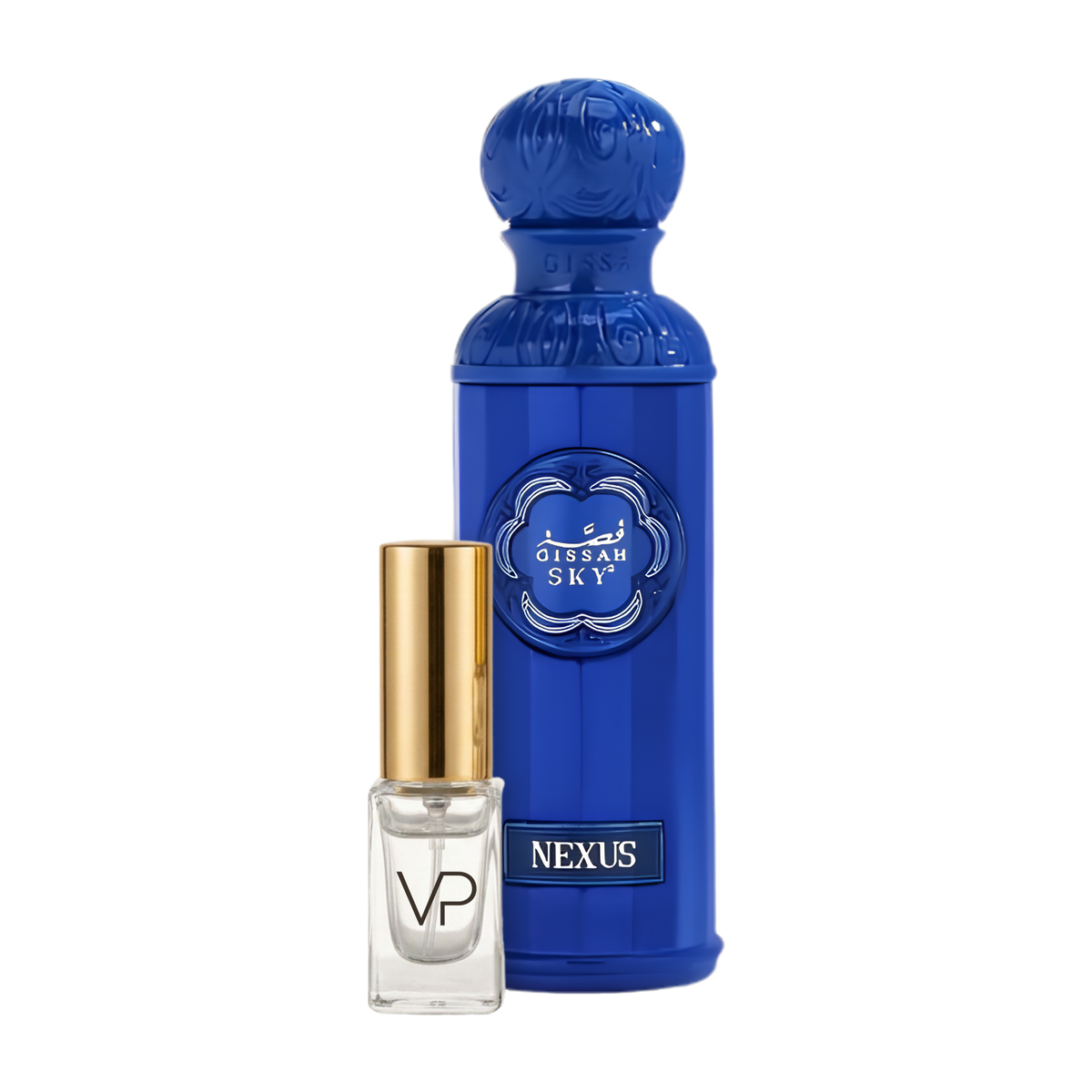 Gissah Nexus bottle with a Vial Perfumery 2ml decant