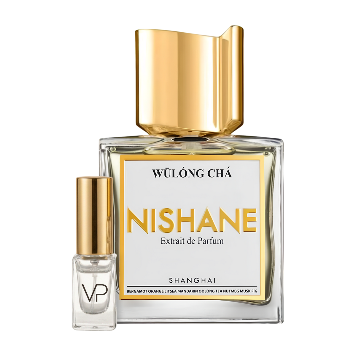 Nishane Wulong Cha bottle with a Vial Perfumery 2ml decant