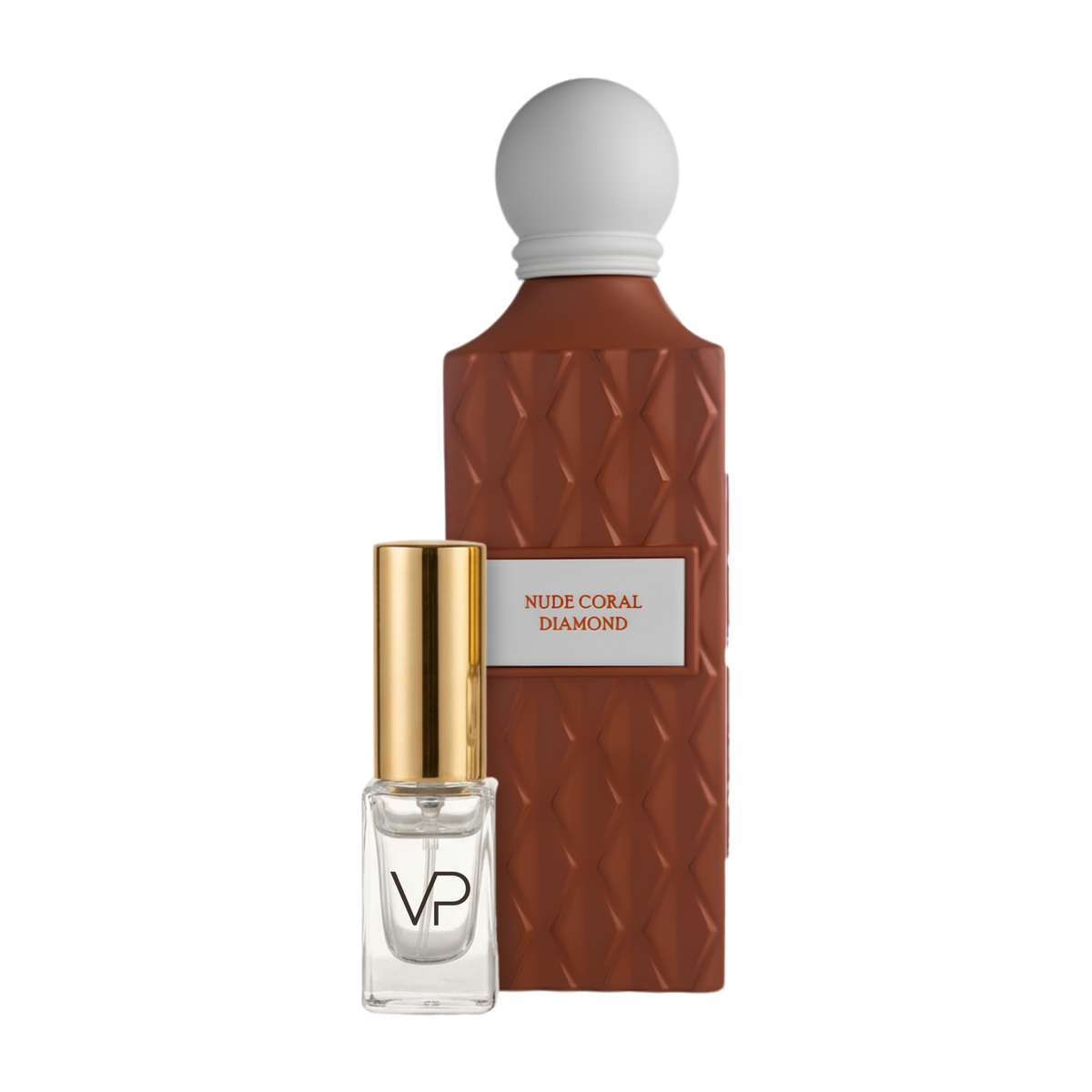 Ibrahim Al Qurashi Nude Coral Diamond bottle with a Vial Perfumery 2ml decant
