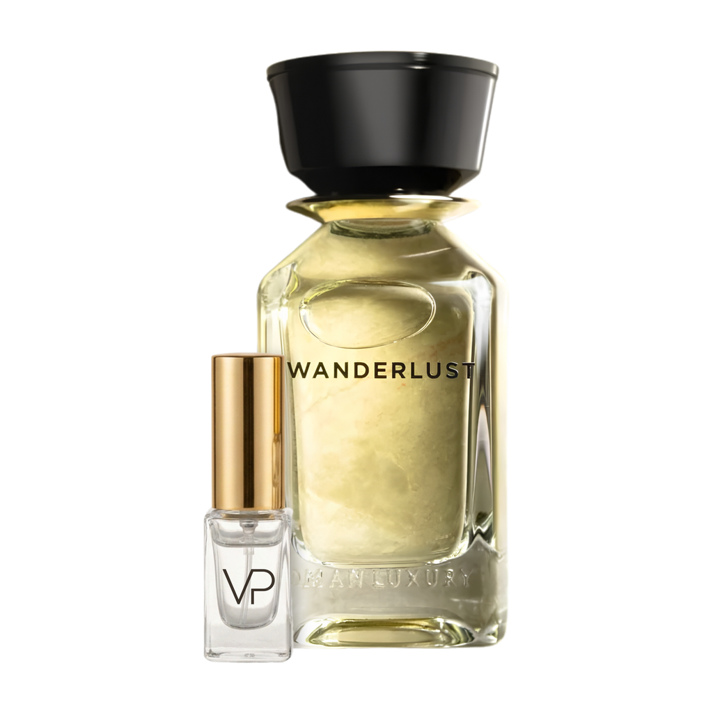 Oman Luxury Wanderlust bottle with a Vial Perfumery 2ml decant