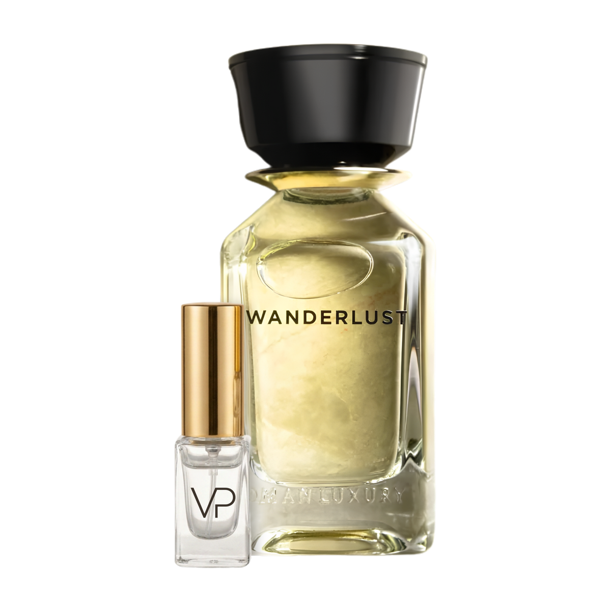 Oman Luxury Wanderlust bottle with a Vial Perfumery 2ml decant