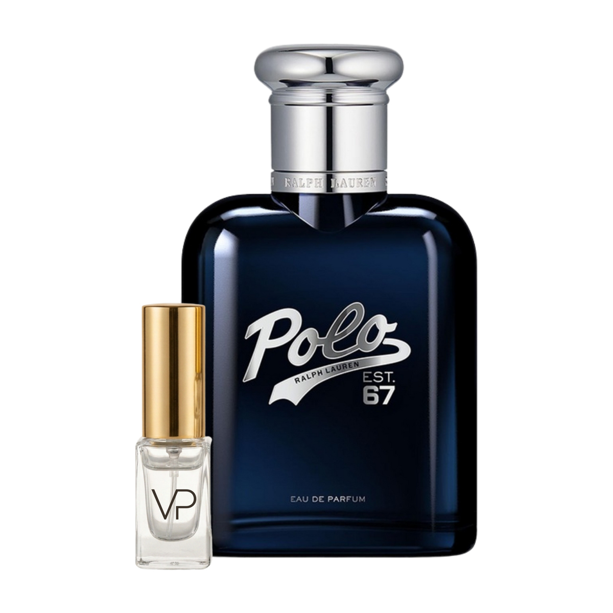 Ralph Lauren Polo 67 bottle with a Vial Perfumery 2ml decant