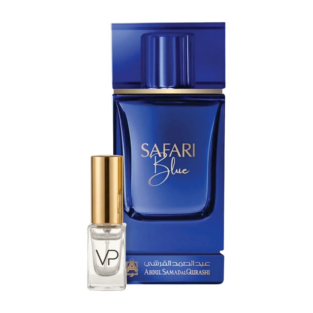 Abdul Samad Al Qurashi Safari Blue bottle with a Vial Perfumery 2ml decant