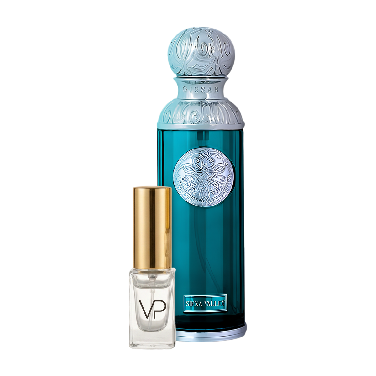Gissah Siena Valley bottle with a Vial Perfumery 2ml decant