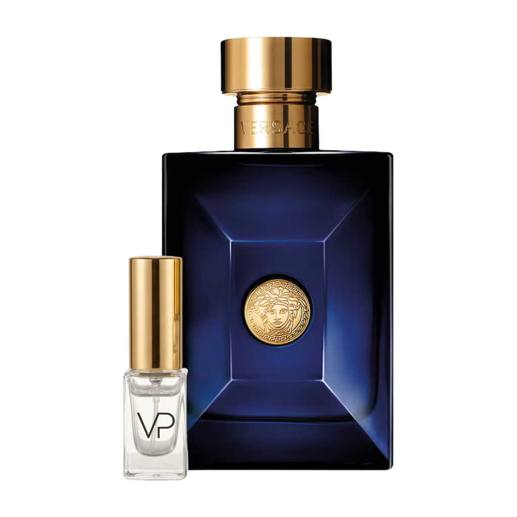 Versace Dylan Blue Pour Homme bottle with a Vial Perfumery 2ml decant