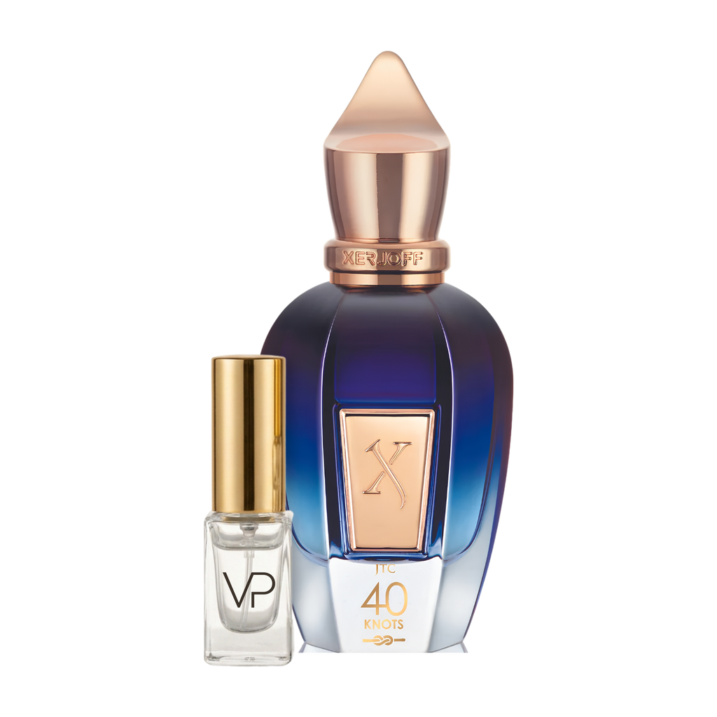 Xerjoff 40 Knots bottle with a Vial Perfumery 2ml decant