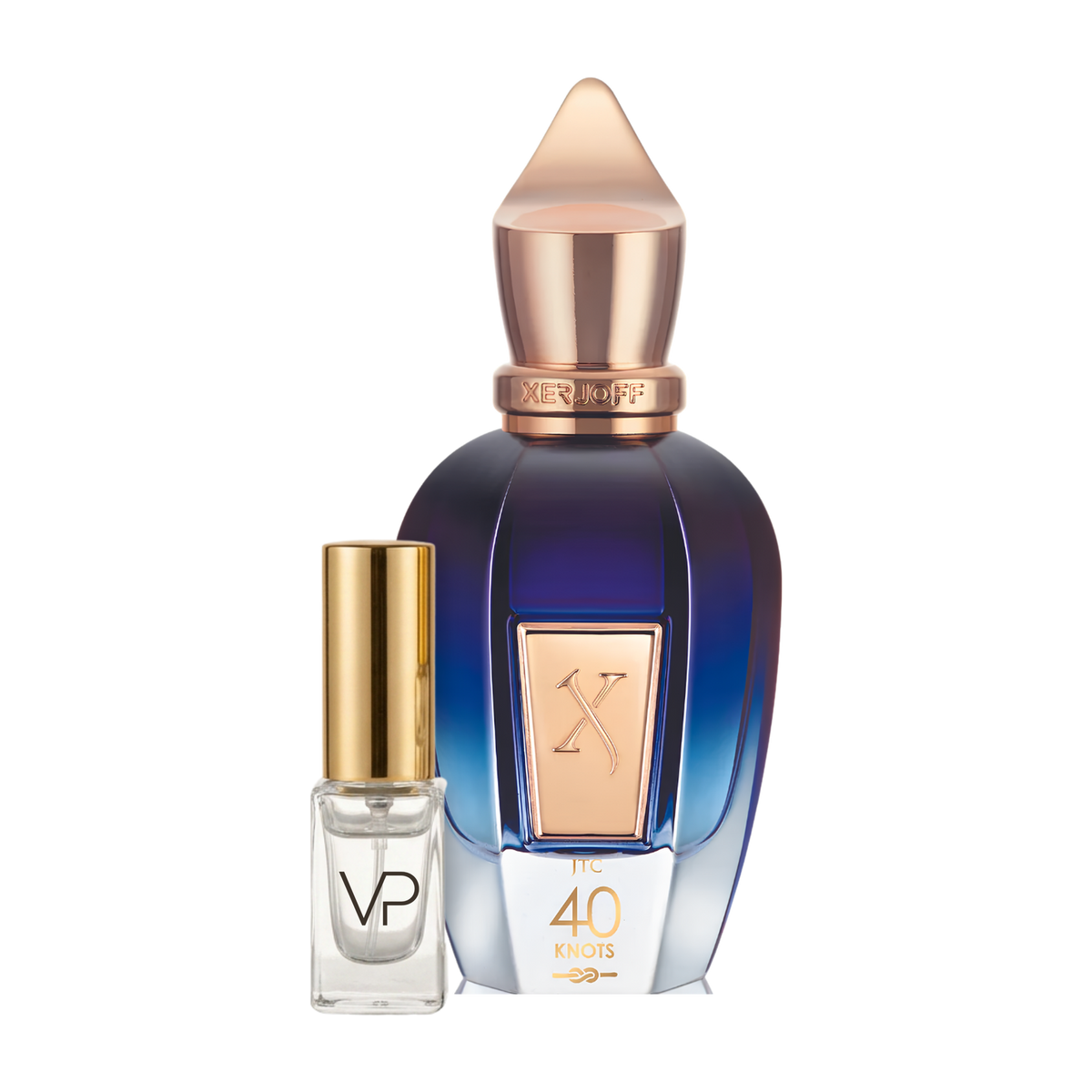 Xerjoff 40 Knots bottle with a Vial Perfumery 2ml decant