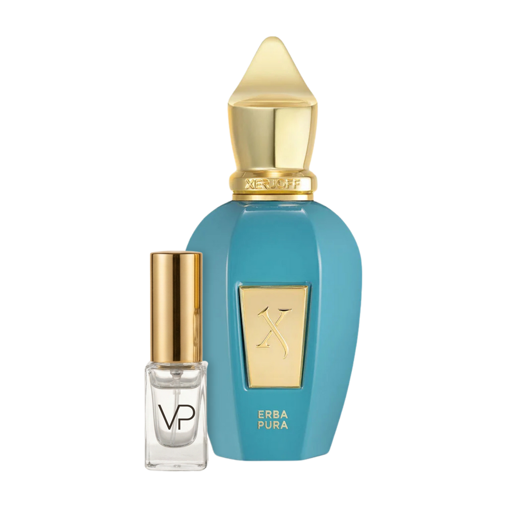 Xerjoff Erba Pura bottle with a Vial Perfumery 2ml decant